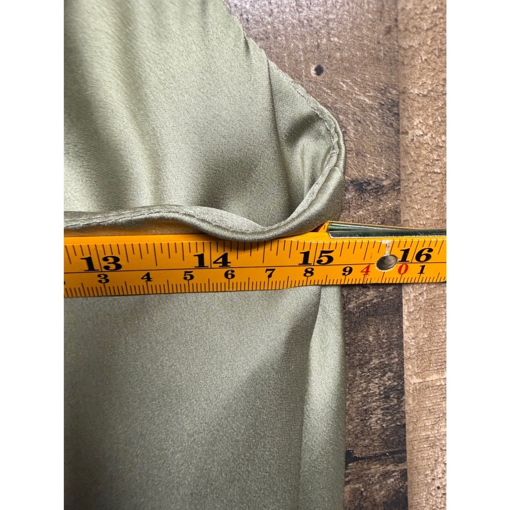 Show Me Your Mumu Verona Cowl Dress Sage Green Satin Midi Slip Dress Medium - Picture 5 of 7